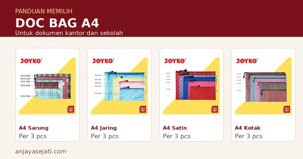 Doc bag A4 untuk menyimpan dokumen kantor dan sekolah