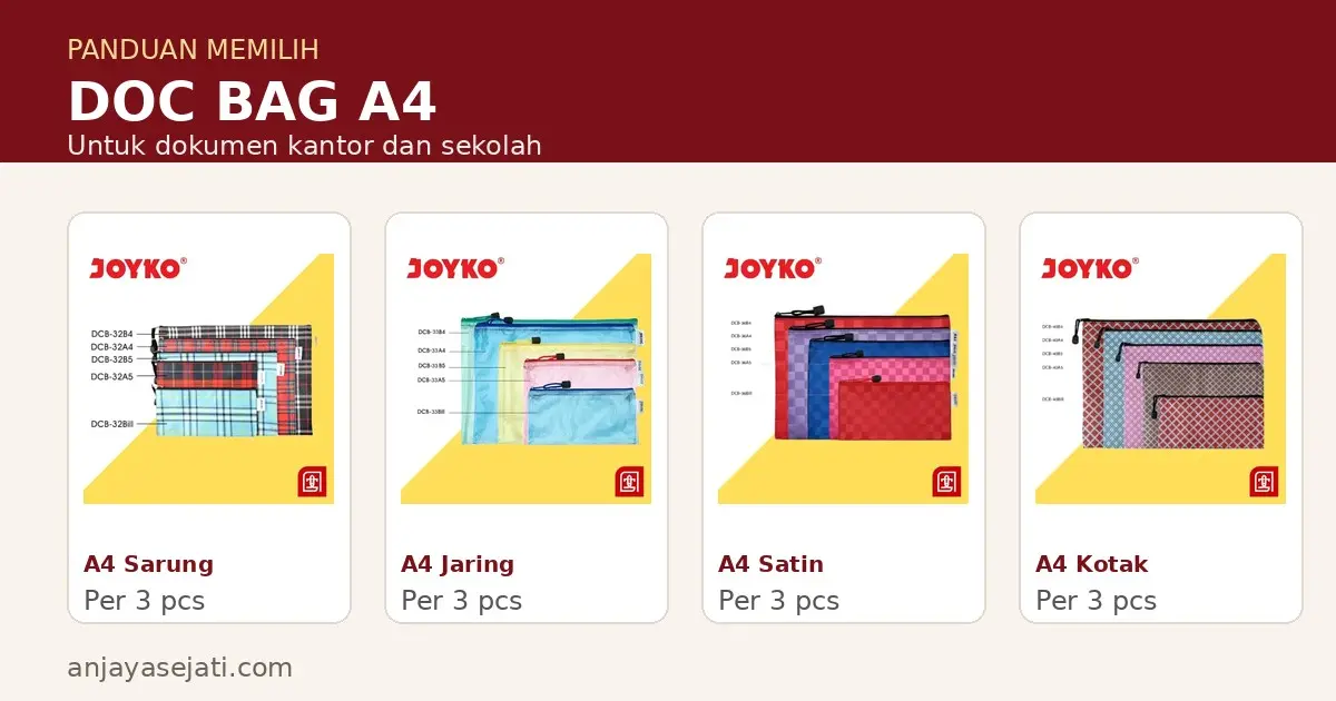Doc bag A4 untuk menyimpan dokumen kantor dan sekolah
